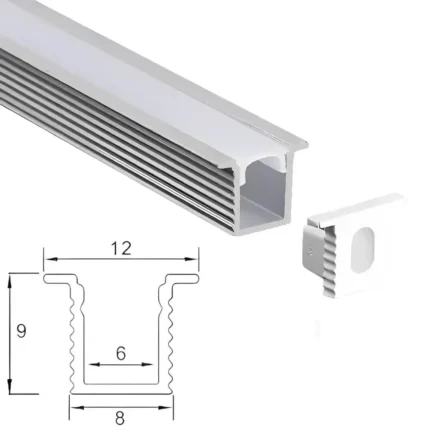 LED ալյումինե պրոֆիլ 8×9 մմ, ներստեղադրվող, LED ժապավենի համար – LEDSHOP